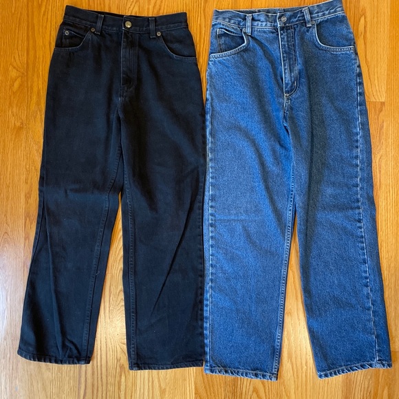 2 Pair NEW LEGENDS DENIM Black & blue denim jeans 12,12R boys/girls - Picture 3 of 15